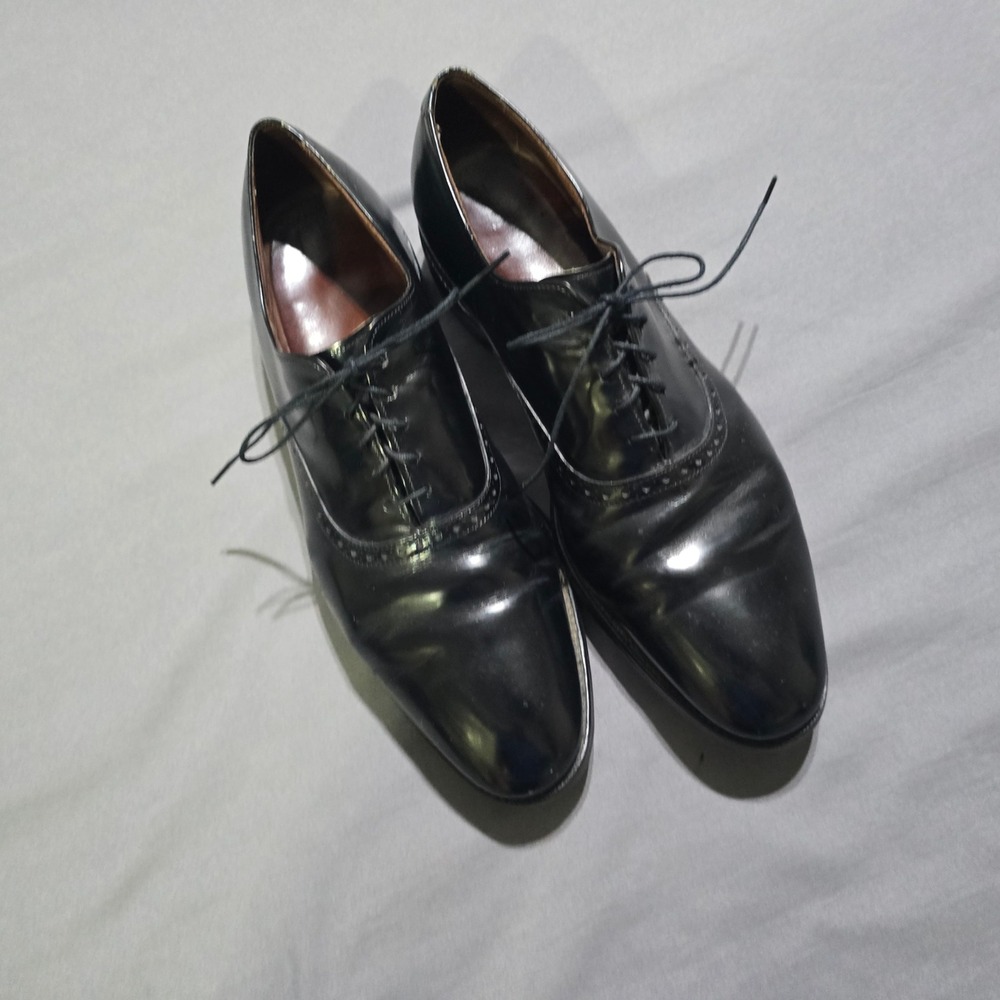 Allen Edmonds Danbury Oxford Mens 11.5 B Black Leather Brogue 93686